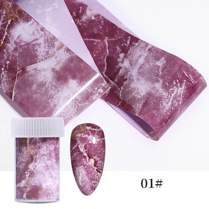 1 Roll Snowflake Christmas Sparkly Nail Foils Marble Series Nail Art Transfer Sticker Nail Decorations DIY Nail Accessories