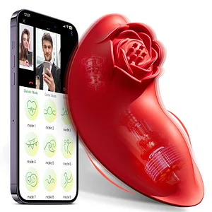 App Remote Control Double Motors 9 Vibration Rose Panty Vibrator