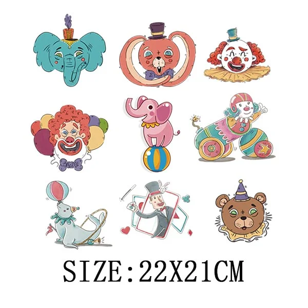 Cute Animals Heat Sticker On T-shirt DIY A-levels Iron On Transfer For Clothing Beautiful Design On Kid Clothes Patch Decoration