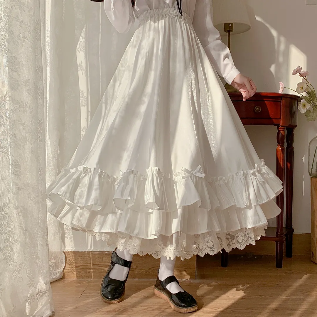 Diagonal Ruffles Skirt