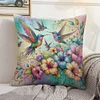Flower Hummingbird-Pillow Case-3 strands 11CT Stamped Cross Stitch-45*45CM