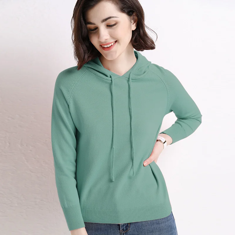 High Quality Women's Solid Color Sweater Hoodie