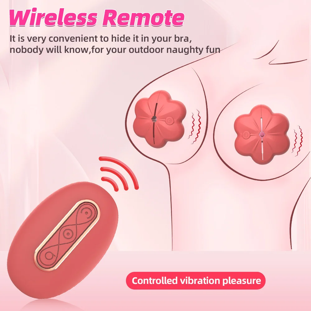 Remote Control Adjustable Rose Vibrating Nipple Clamps