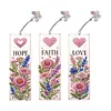 3Pcs Diamond Painting Blessing Flowers Bookmark for Book Lovers