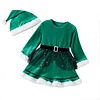 Kid Baby Girl Long Christmas Santa Claus Cosplay Red Velvet Dresses