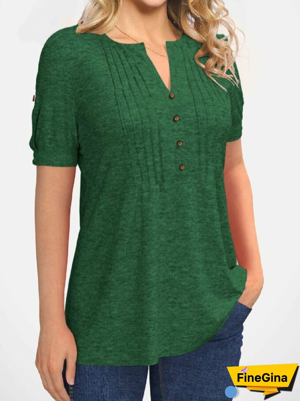 Casual Crew Neck Solid Short Sleeve T-shirt