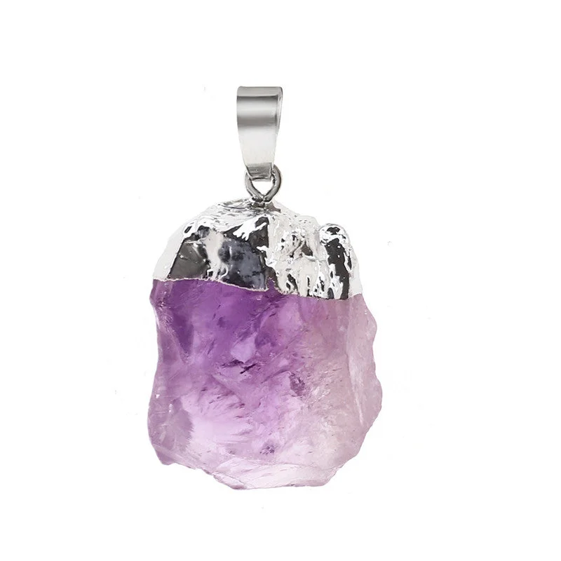 Natural Crystal Gemstone Citrine Amethyst Happiness Necklace