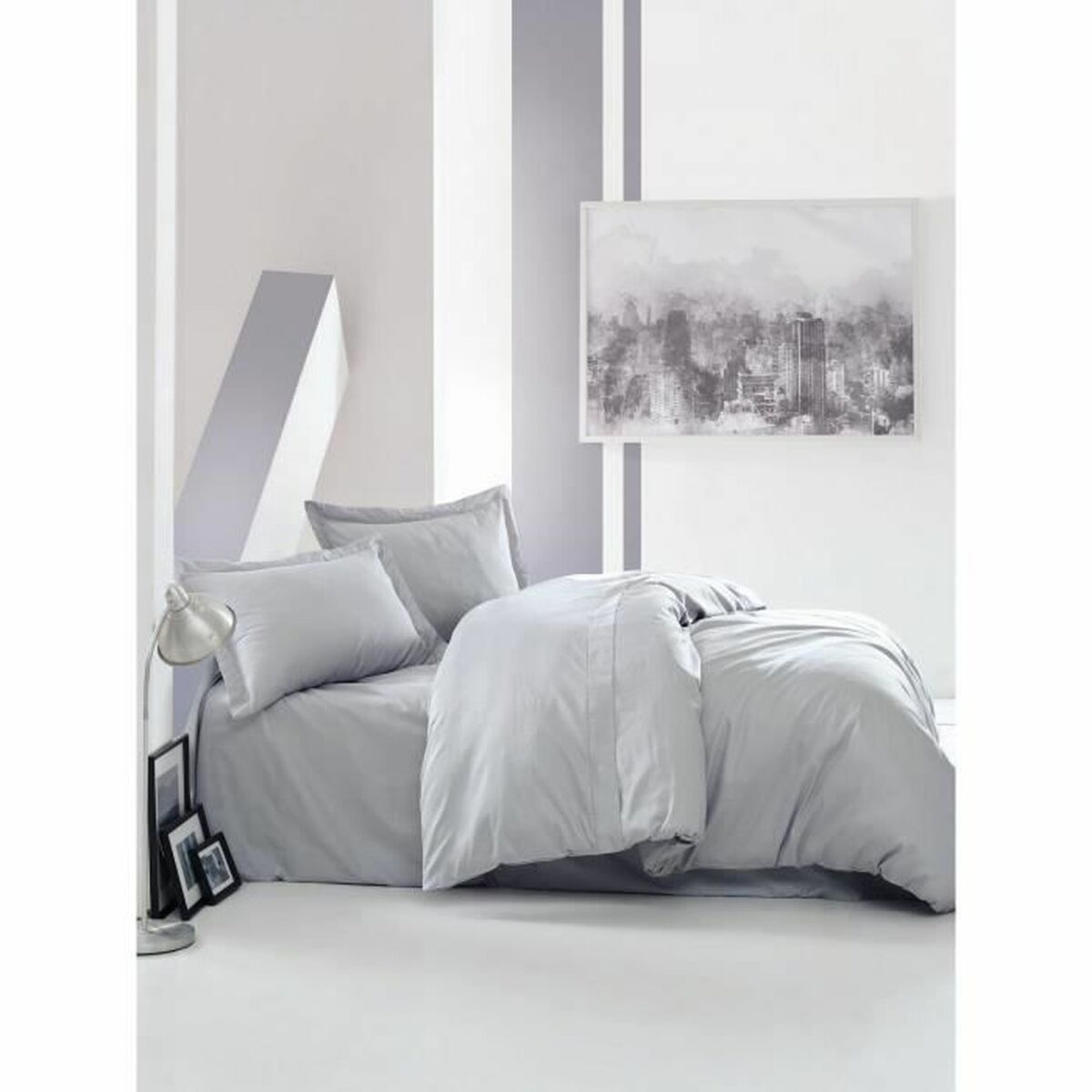 Duvet cover set Grey 220 x 240 cm
