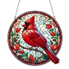 Diamond Painting Acrylic Stained Glass Cardinal Hanging Pendant