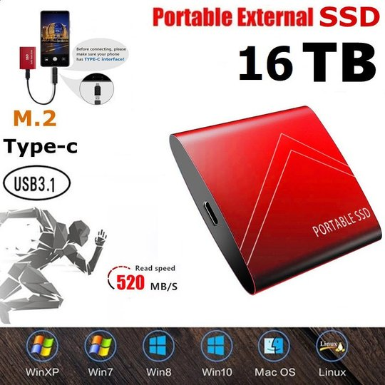 16TB/8TB/4TB/2TB/1TB Ultra Speed External SSD