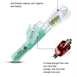 Rabbit Vibrator Telescopic Vibration Built-in ball Rotation G spot Dildo Vibrator Sex Toys for woman