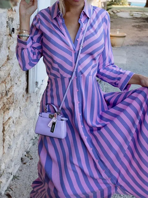 Zip Collar Long Sleeve Maxi Dress