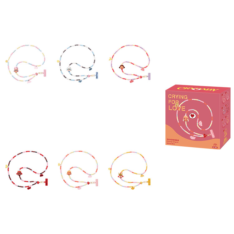 POP MART CRYBABY Cupid's Tears Collection Cell Phone Long Lanyard Blind Box Products Single Mystery Box/Full Box 6 Pcs