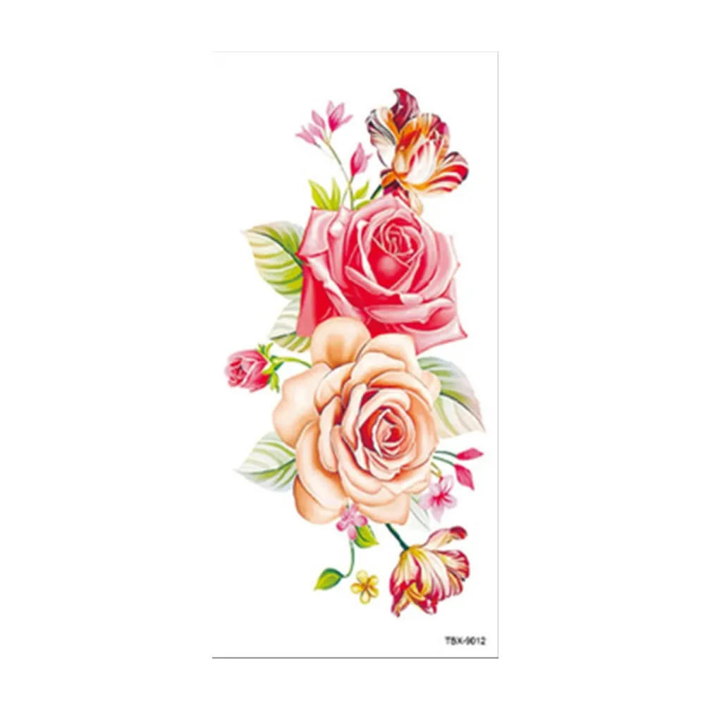 Beauty 1 Pcs Make Up Fake Temporary Tattoos Stickers Rose Flowers Arm Shoulder Tattoo Waterproof Women Big Flash Tattoo On Body