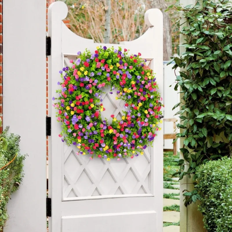 💐🎉Farmhouse Colorful Cottage Wreath