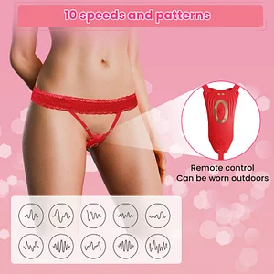 Remote Control Rose Panty Vibrator With Thong