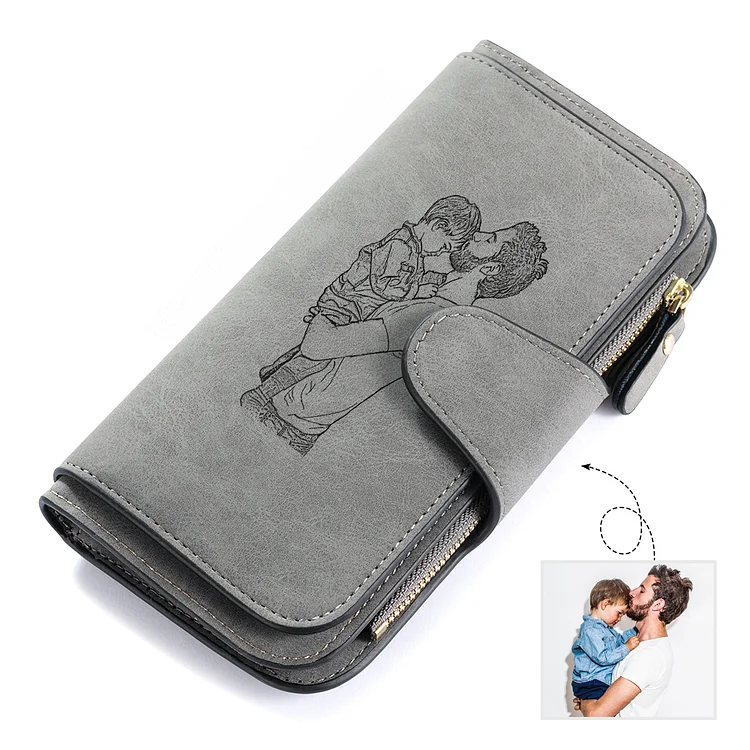 Personalisierte Foto & Text Frauen Lange Brieftasche Geldbörse  für Mutter Muttertaggeschenk