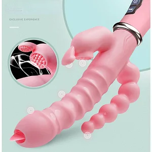 3 In 1 Dildo Waterproof Usb Magnetic Rechargeable Anal Clit Vibrator