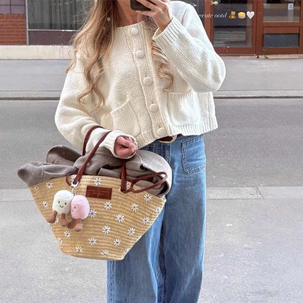 Athvotar Athvotar And Winter New Loose Simple Round Collar Knitted Knitted Christmas Sweater