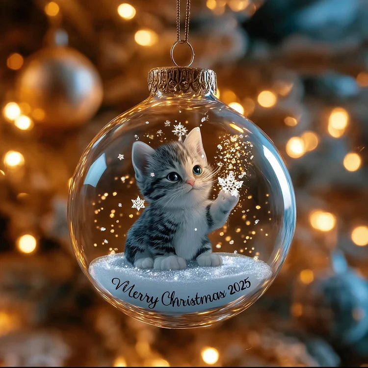 Ornement de Noël Chat Élégant en Mica GFSPNT160