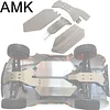 AMK RC Armors Set 4Pcs Stainless Steel Chassis Skid Plate Protection Board Weights for 1/10 RC Short Course Truck Slash 4X4 HQ 727