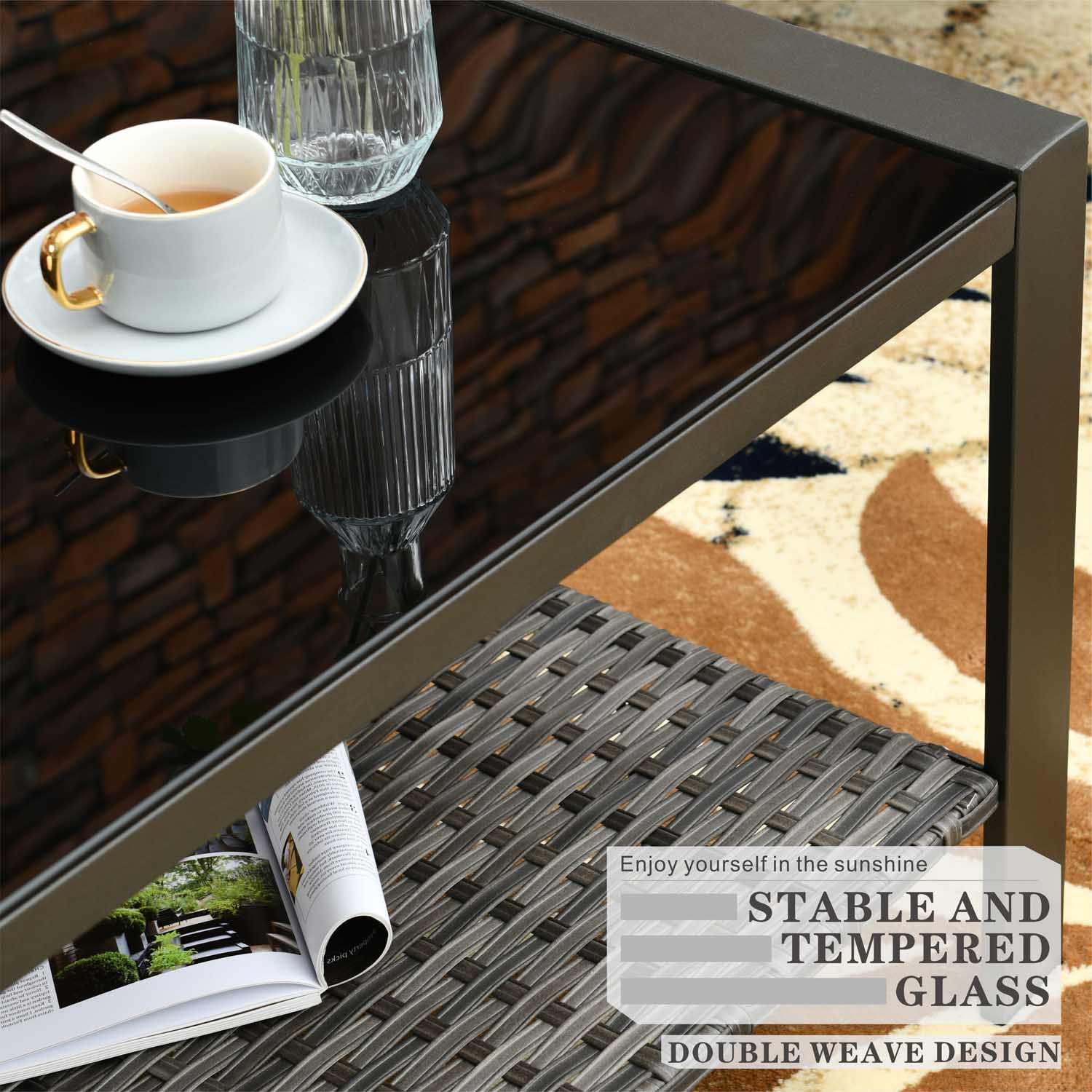 Ovios Outdoor Bistro Table Set 4 Piece