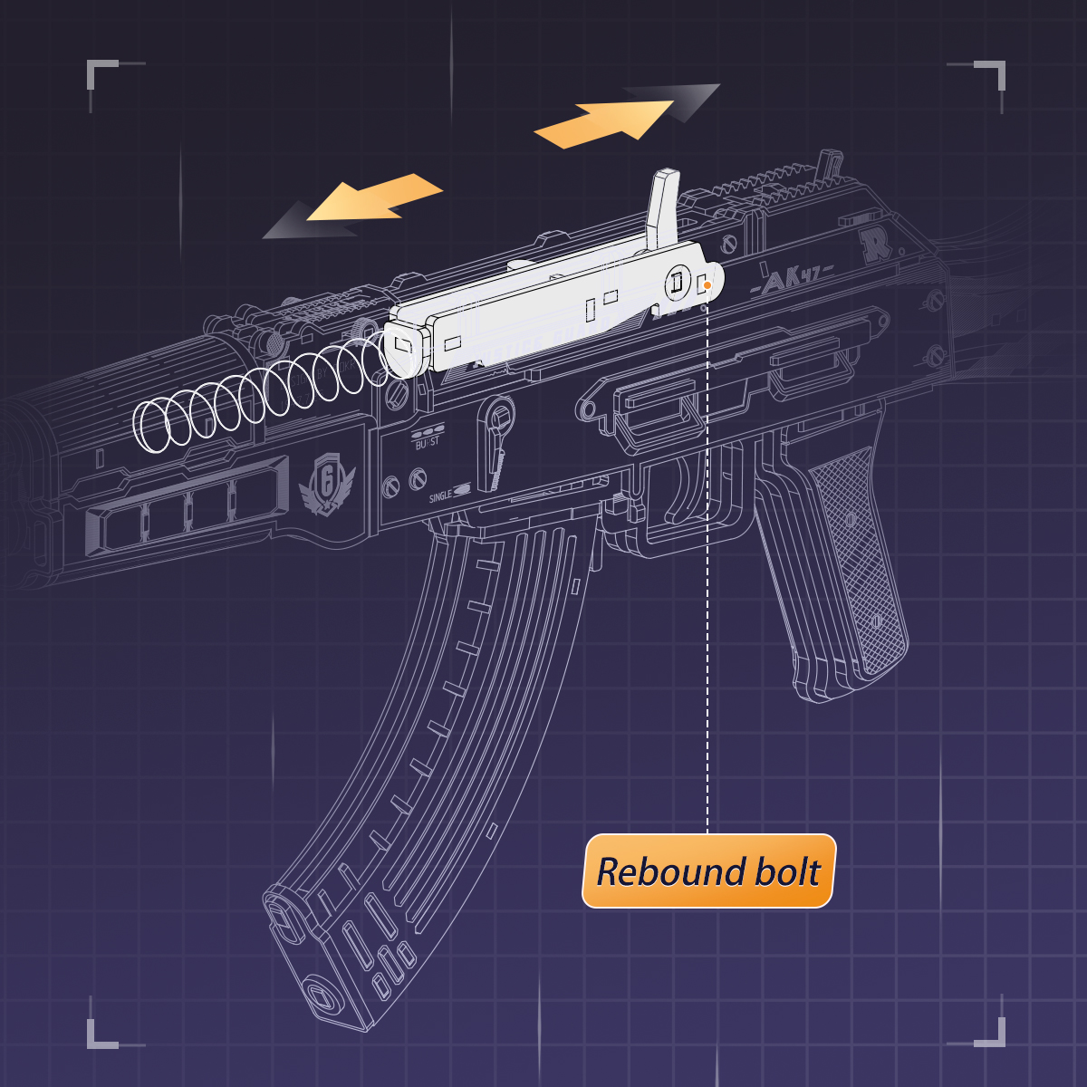 82cm Long Army Force AK-47 Assault Rifle Toy Gun With Light Sound