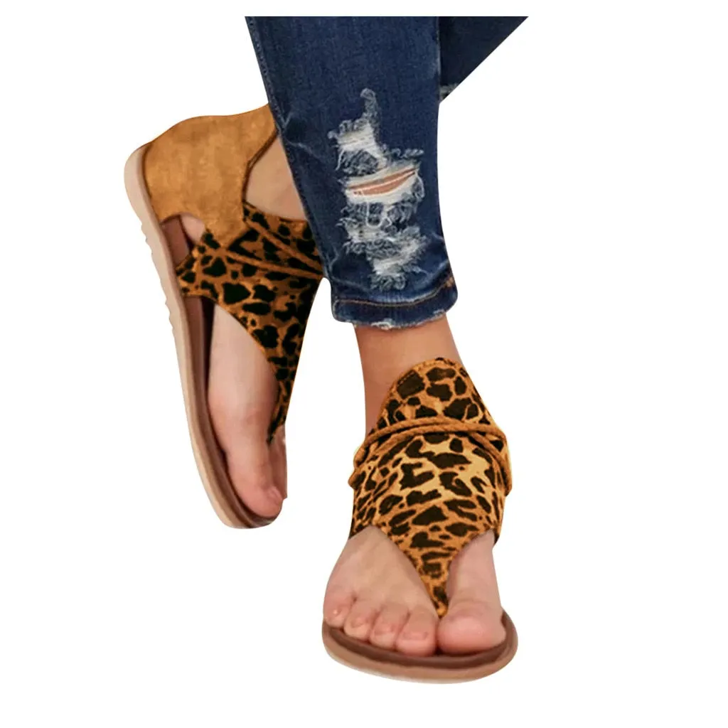 2020 Women Summer Sandals Flats Shoes Woman Bohemia Sandalias Sapato Feminino Zapatos De Mujer Casual Leopard Snake Zebra Shoe