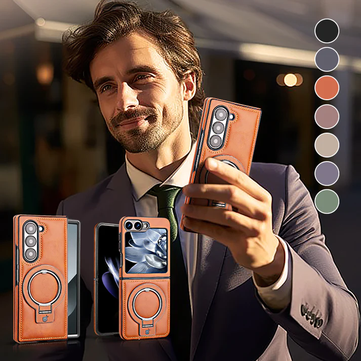 Luxury PU Leather Style  Magnetic Protective Case With Stand for Samsung Z Fold and Z Flip