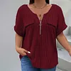 Gioiacombo&trade; T-shirt a maniche corte con zip taglie forti da donna
