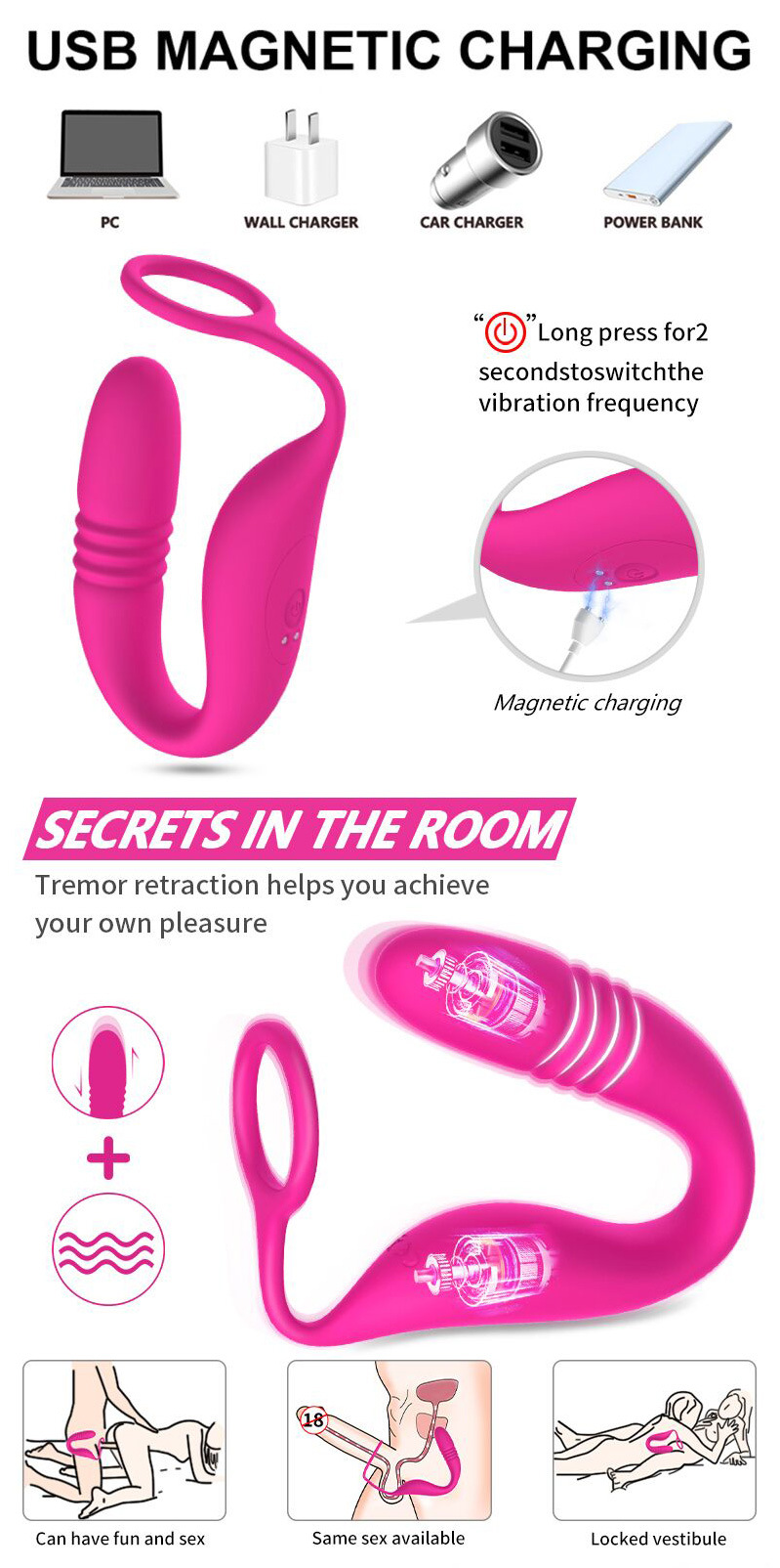 Advanced 2-in-1 Prostate Massager with Vibrating Cock Ring