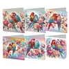 6Pcs Diamond Painting Animal and Flower Handmade Card Wish Greeting Cards