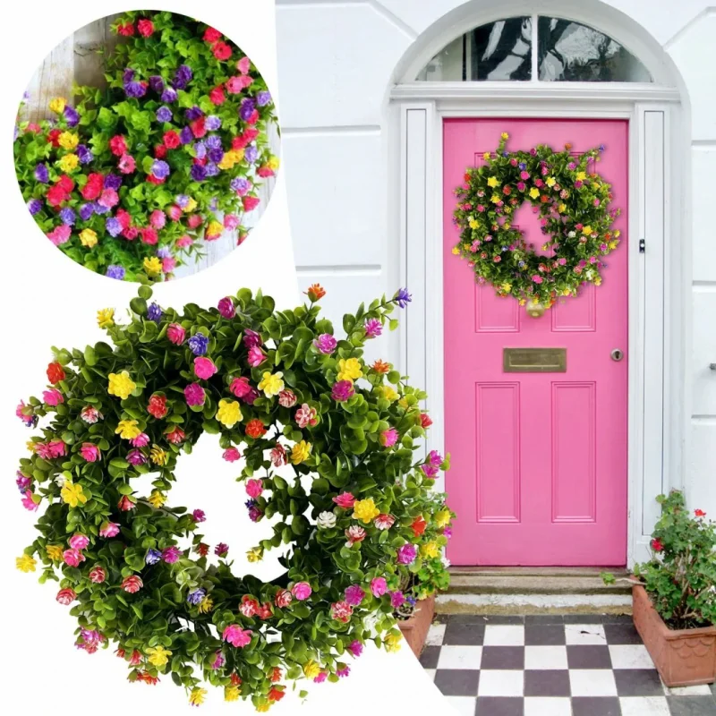 💐🎉Farmhouse Colorful Cottage Wreath
