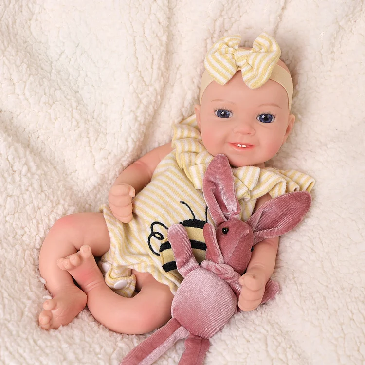 [90Days Lowest Price]Babeside Leen 12"/16“ Realistic Silicone Smiling Baby Little Infant Girl Best Gift for Kids