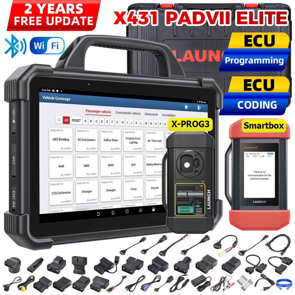 LAUNCH X431 PAD VII Automotive Diagnostic Tool All-in-One Scan Tool with  SmartLink Box