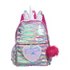 Kids Girls Unicorn Cute Sequins Backpack School Bags