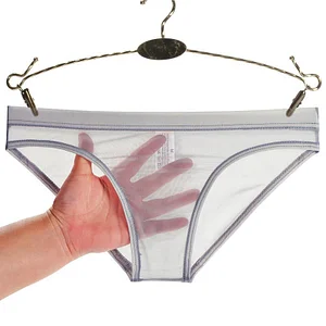 Men's low-rise transparent ultra-thin briefs