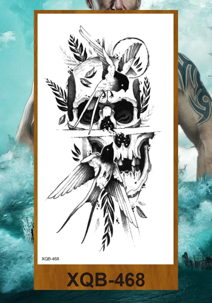 Hot Sale Temporary Tattoos Stickers Night Demon Sword Snake Men Women Girl Flower Arm Body Leg Chest Fake Tatoo Waterproof DIY