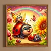 Diamond Painting-DIY Full Round Drill Flower Ladybird