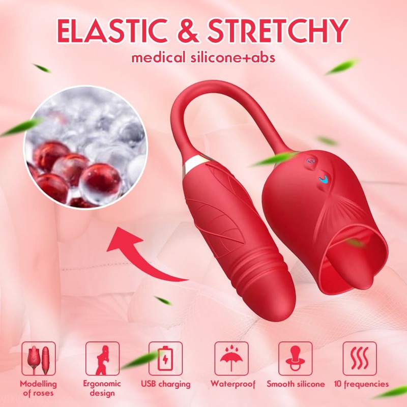 medical silicone flower rose toy with dildo