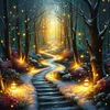 Diamond Painting -5D Full Round Drill Candlelight Forest