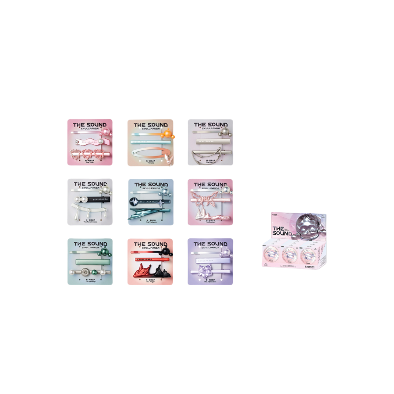 POP MART Skullpanda Sound Collection Hair Clip Combination Blind Box Products Single Blind Box/whole Box 9 Pcs