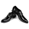 Men's Black Evening Patent Leather Dress Shoes with Tuxedo
