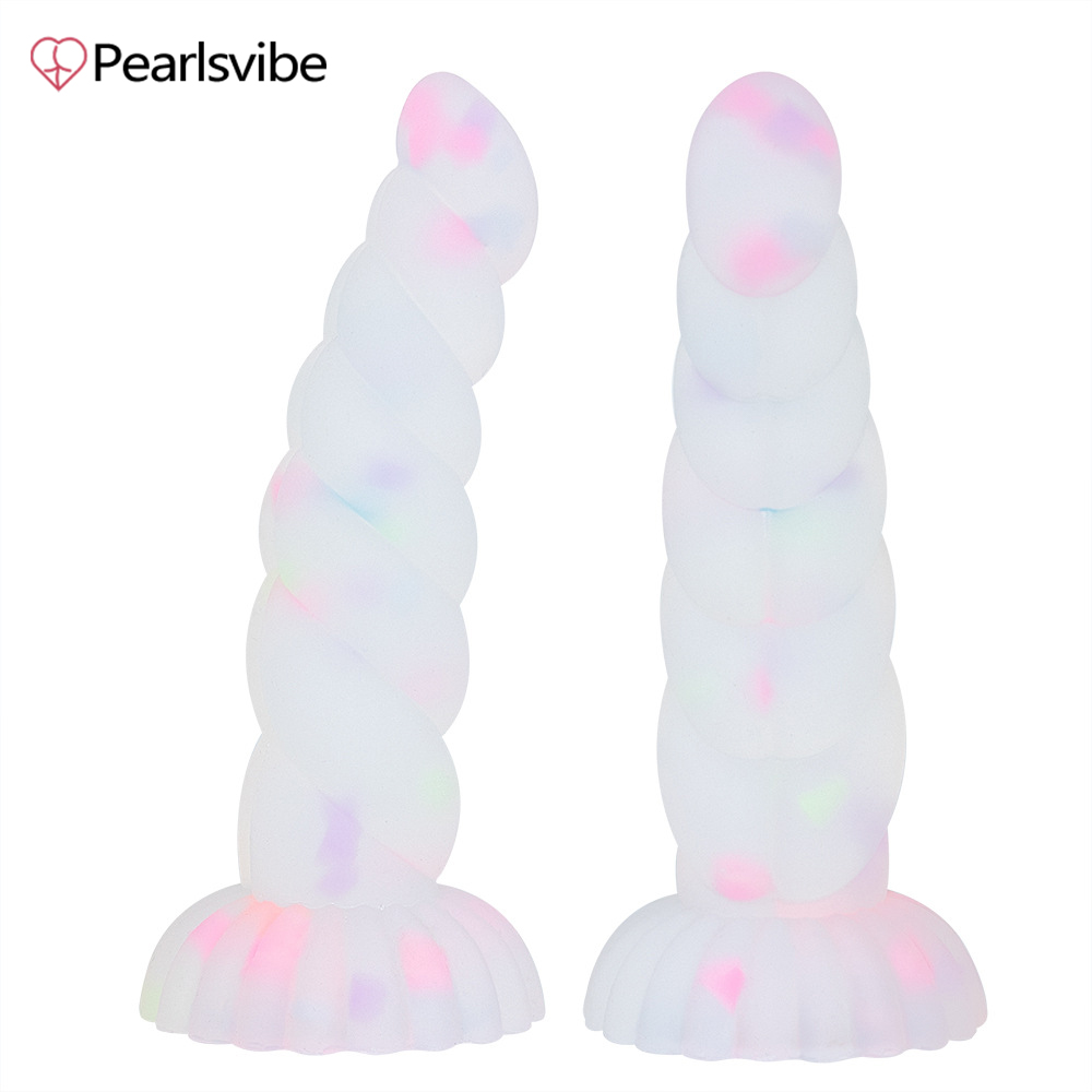 Pearlsvube Luminous Anal Plug With Sucker Multi Color Silicone Butt Sex Toys For Women