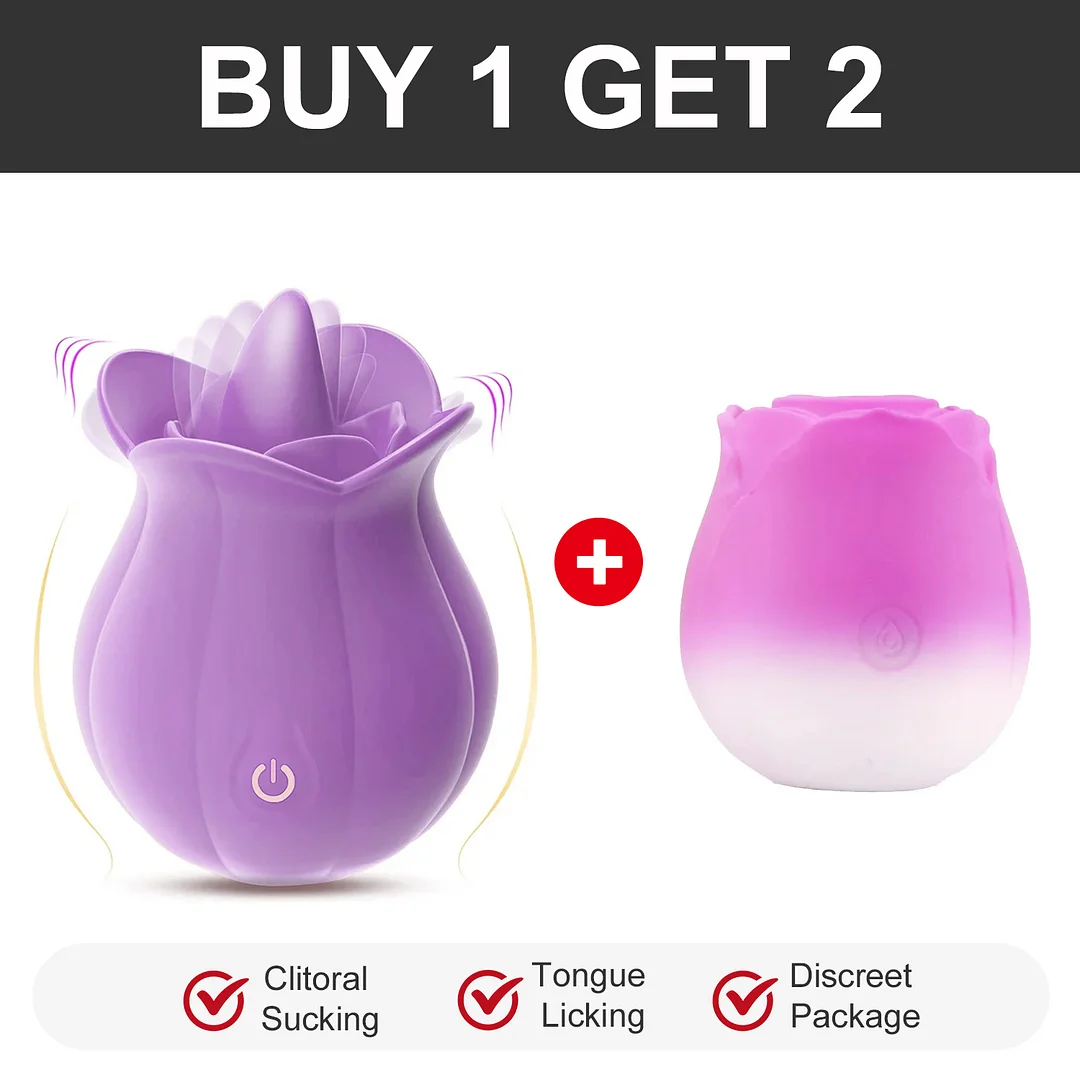 10 Speeds Rose Vibrator With Tongue