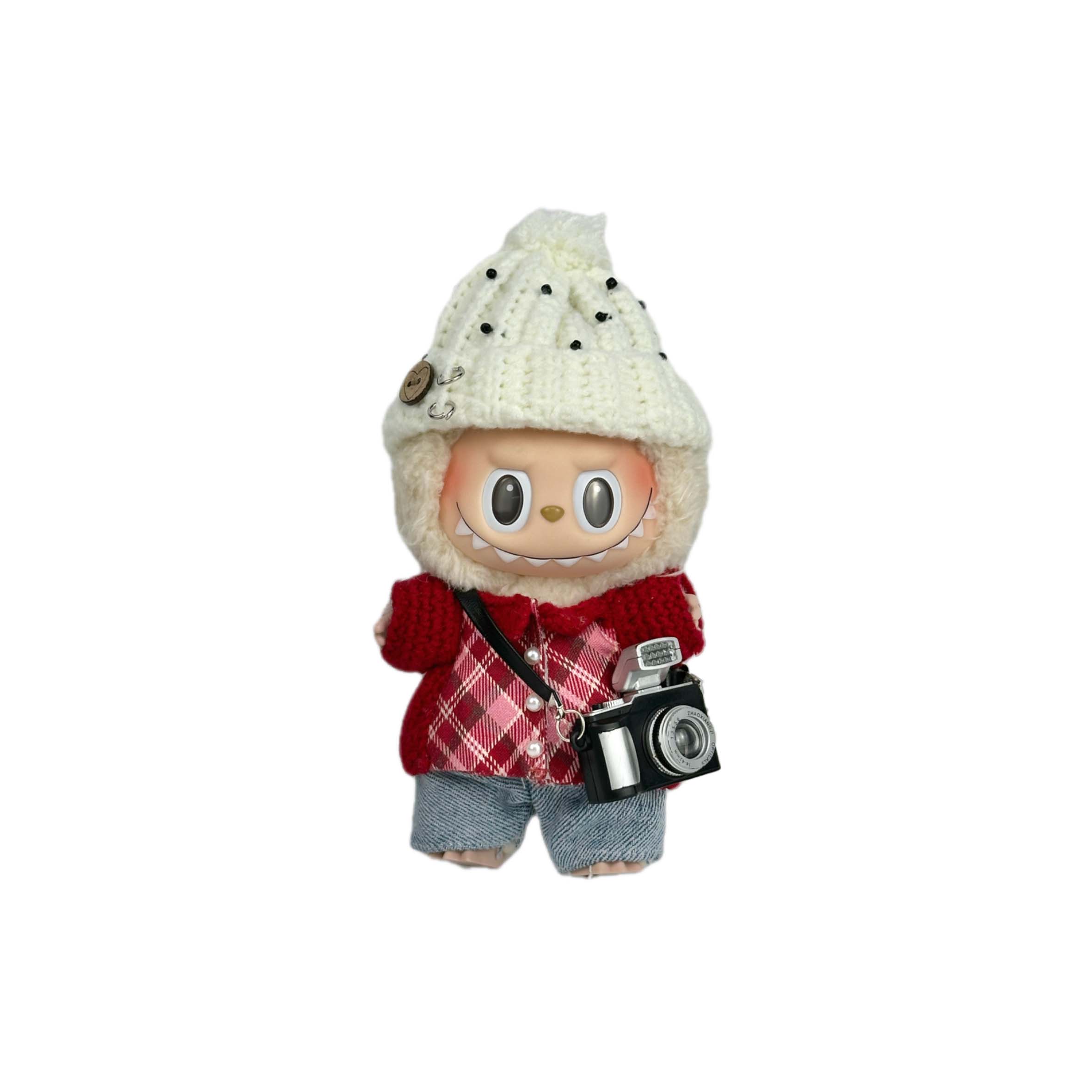 [Modified Doll] POP MART Labubu THE MONSTERS Heartbeat Macaron Collection, Vinyl 1.0 Cameras, Beret Hang Tag Box 17cm