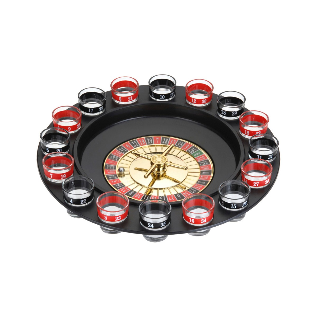 Drinking Game Casino Roulette &lrm;90267 18 pcs Glass