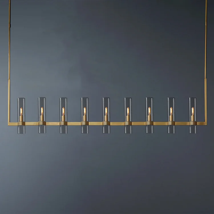 Glass Shaded Ravelle Modern Linear Chandelier 71" Vjlight