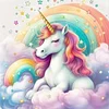 Diamond Painting-DIY Full Round Drill Colored Cloud Unicorn