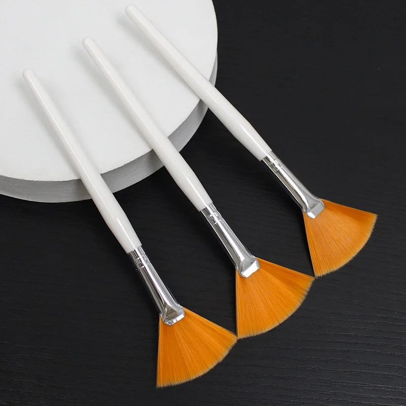 fan mask brush set of 6 pieces mask application fan brush glycolic fan brush boar head fan brush